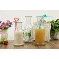 Cheap juice glass bottle, glass milk bottle, glass bottle with cork.